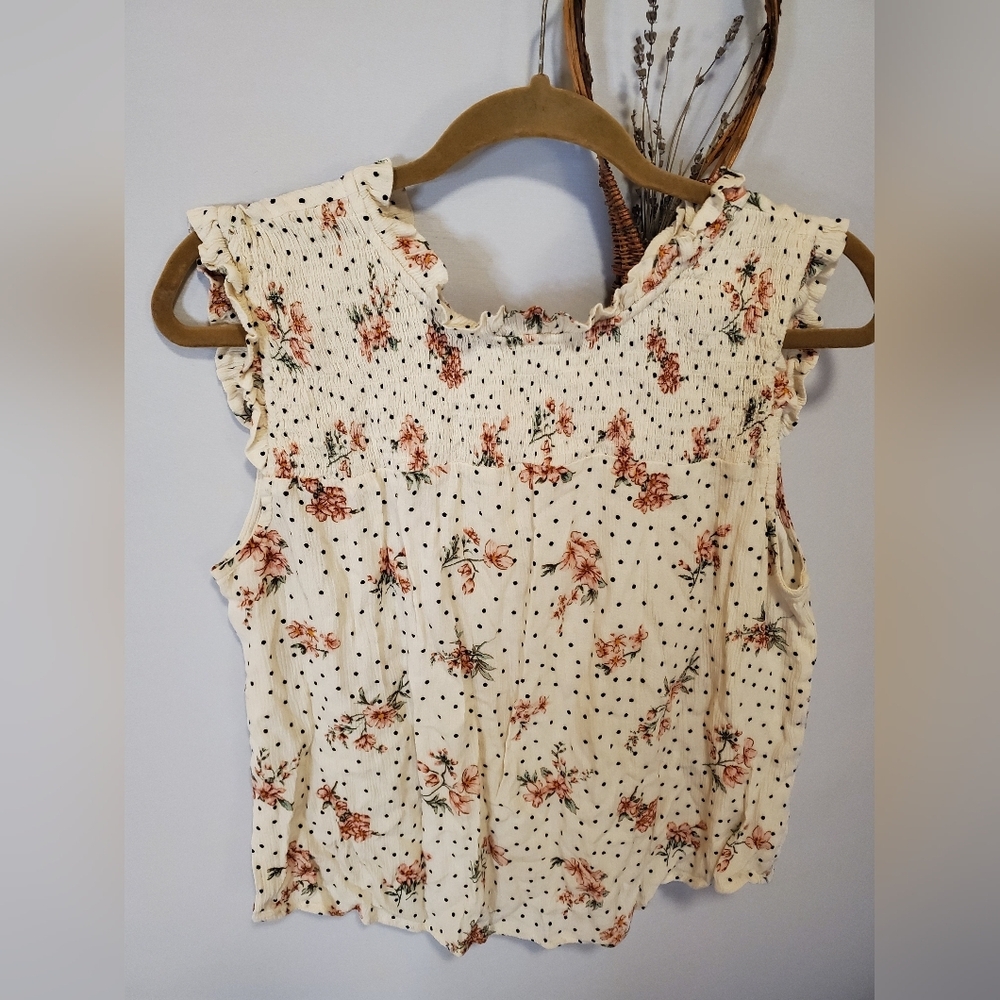 Kids Floral Ruffle Sleeve Top - Picture 2 of 6
